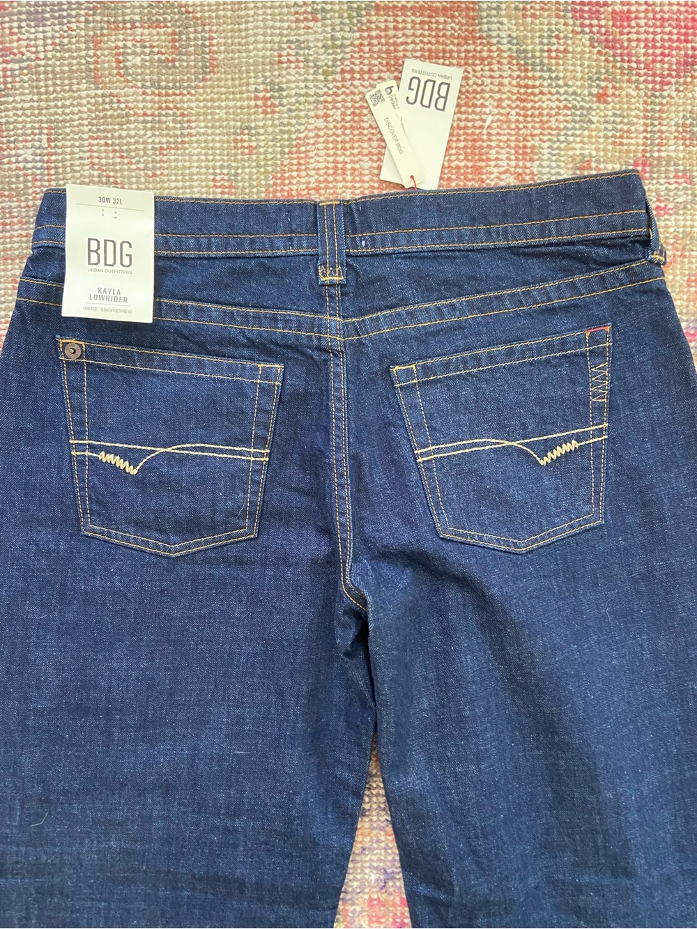 NWT BDG Kayla Lowrider Low Rise Denim Jeans Dark Blue Baggy Wide Leg Size 30 - Picture 8 of 9